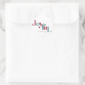 Joyful Candy Cane Burgundy Holiday Ronde Sticker (Tas)