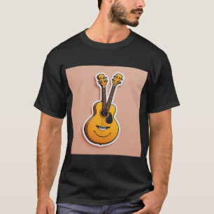Joyful Cartoon Gitaar T-shirt - Stickers Illustrat
