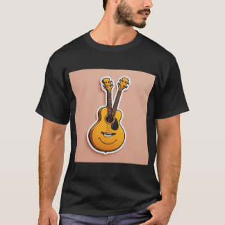 Joyful Cartoon Gitaar T-shirt - Stickers Illustrat