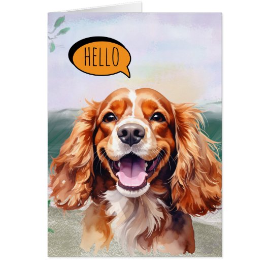 Joyful Cavalier King Charles Spaniel in Watercolo (Voorkant)
