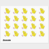 Joyful Chick Baby Chicken Ronde Sticker (Vel)