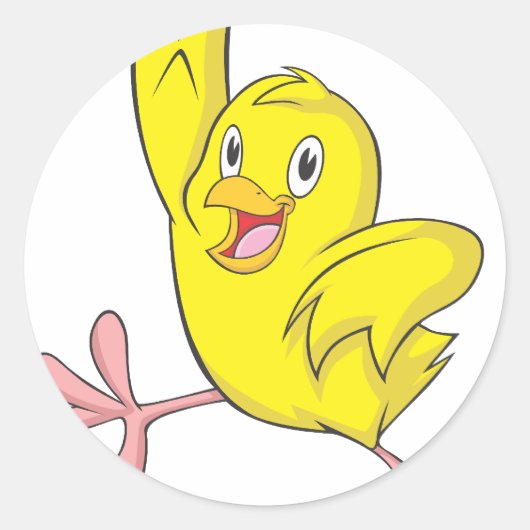 Joyful Chick Baby Chicken Ronde Sticker (Voorkant)