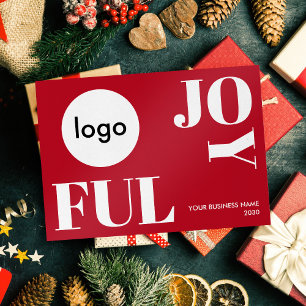 Joyful Christmas Company Logo Business Custom Feestdagenkaart
