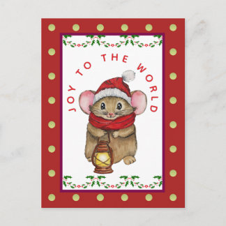 Joyful Christmas mouse greeting card Feestdagenkaart