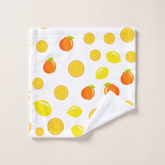 Joyful Citrus: Citroenen en Sinaasappels Bad Handdoek (Wasdoekje)
