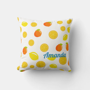 Joyful Citrus: Lemons & Sinaasappels Kussen
