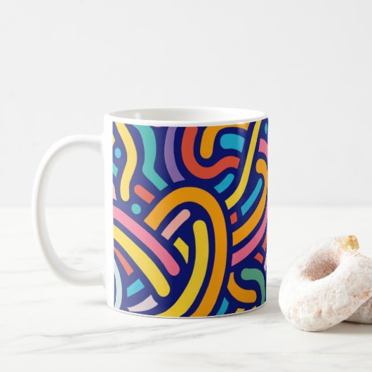 Joyful Color Pattern Mug (Avec donut)
