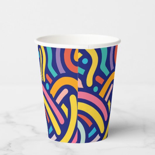 Joyful Color Pattern  Papieren Bekers (Rechts)