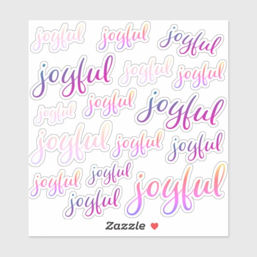 Joyful Colorful Pink Script Girly Feestdagen Sticker (Vel)
