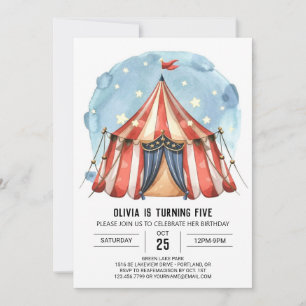 Joyful Custom Waterverf Circus Verjaardag Kaart