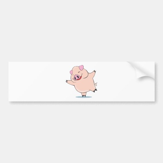 Joyful Dancing Pig Bumpersticker (Voorkant)