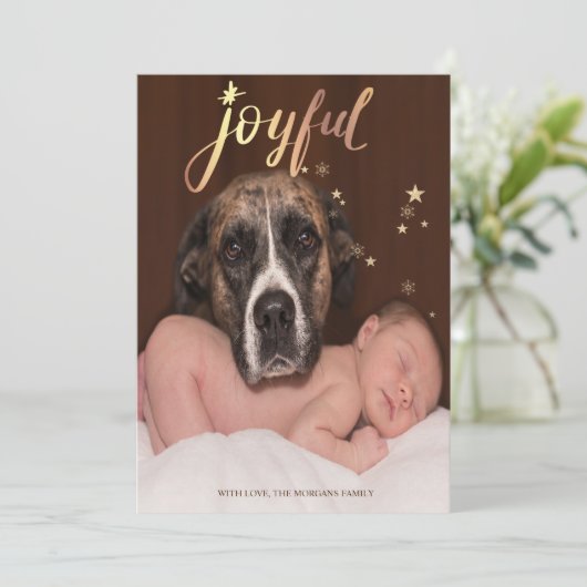 Joyful,Dog Paws met kerstmis (Staand voorkant)
