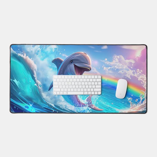 Joyful Dolphin Desk Mat