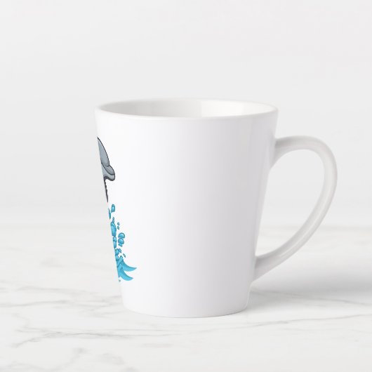 Joyful Dolphin Splash - Latte Mug Mok (Rechts)