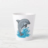 Joyful Dolphin Splash - Latte Mug Mok (Voorkant)