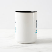 Joyful Dolphin Splash - Mug Tweekleurige Koffiemok (Center)