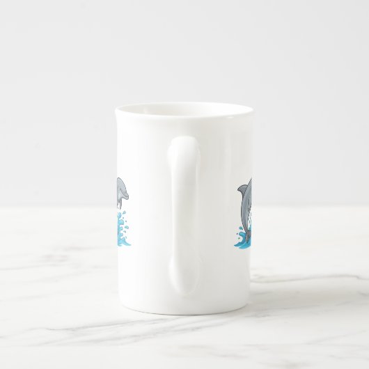 Joyful Dolphin Splash - Specialty Mug Porselein Kop (Achterkant)