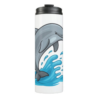 Joyful Dolphin Splash - Thermal Tumbler Thermosbeker