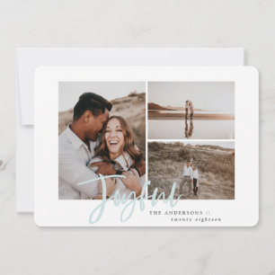 Joyful eenvoudige elegante multi-foto kerstkaart