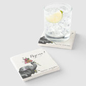 Joyful Elephant - Leef voor de Dag! Stenen Onderzetter (Zijkant)