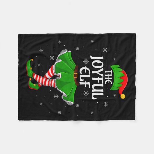 Joyful Elf Christmas Family Girls Women Elf Squad Fleece Deken (Voorkant (Horizontaal))
