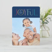 JOYFUL FAMILY FOTO modern elegant donker kleurrijk Feestdagenkaart (Staand voorkant)