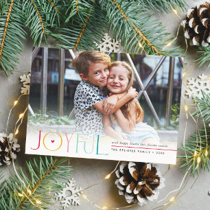 JOYFUL FAMILY FOTO modern schattig kinder kleurrij Aankondiging