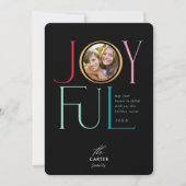 JOYFUL FAMILY PHOTO modern elegant icon colorful 2 Feestdagenkaart (Voorkant)