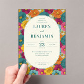 Joyful Floral Wedding Invitation (In situ (ordinateur de poche))