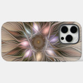 Joyful Flower Abstract Beige Brown Floral Fractal Case-Mate iPhone Case (Achterkant (horizontaal))