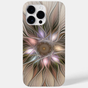 Joyful Flower Abstract Beige Brown Floral Fractal Case-Mate iPhone 14 Pro Max Hoesje