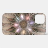 Joyful Flower Abstract Beige Brown Floral Fractal Case-Mate iPhone Case (Achterkant (horizontaal))