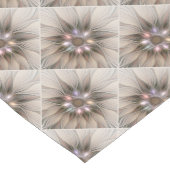 Joyful Flower Abstract Beige Brown Floral Fractal Korte Tafelloper (Hoek)