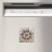 Joyful Flower Abstract Beige Brown Floral Fractal Magneet (Insitu (Vaatwasser))