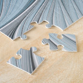 Joyful Flower Abstract Blue Gray Floral Fractal Legpuzzel (Zijkant)