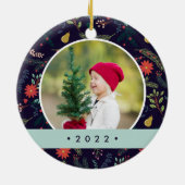 Joyful Foliage-foto Keramisch Ornament (Achterkant)