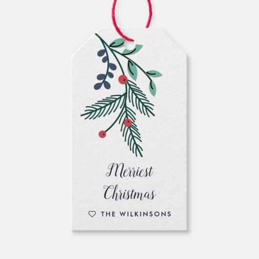 Joyful Foliage Holiday Cadeaulabel (Voorkant)