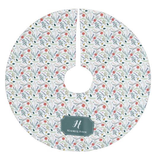 Joyful Foliage Monogram Kerstboom Rok (Voorkant)
