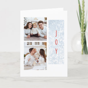 Joyful Frosty Family Twee Foto Vakantie Kaart