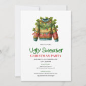 Joyful Funny Ugly Sweater Christmas Invite Kaart (Voorkant)