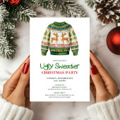 Joyful Funny Ugly Sweater Holiday Party Card Kaart