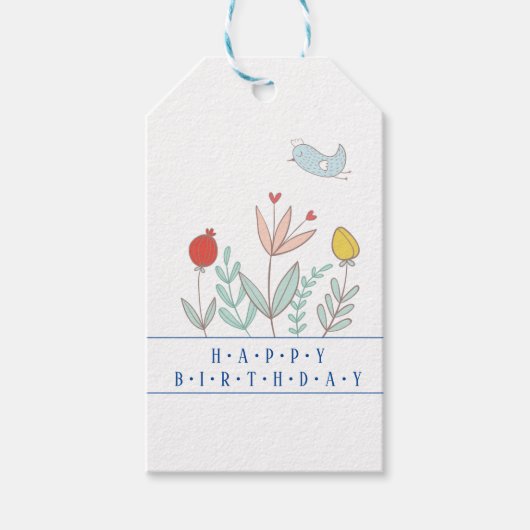 Joyful Garden Bird Label Cadeaulabel (Voorkant)