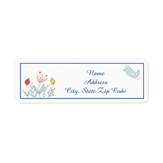 Joyful Garden Bird Return Address Label (Voorkant)