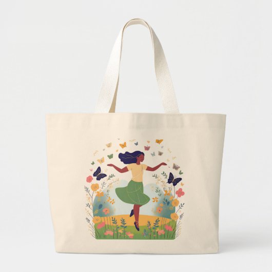 Joyful Garden Dancer Canvas Shopping Tas (Voorkant)