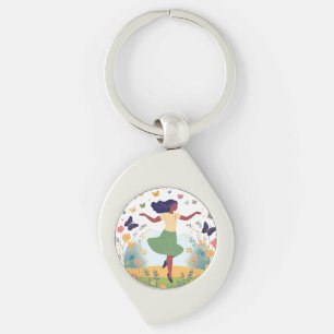Joyful Garden Dancer Metal Sleutelhanger