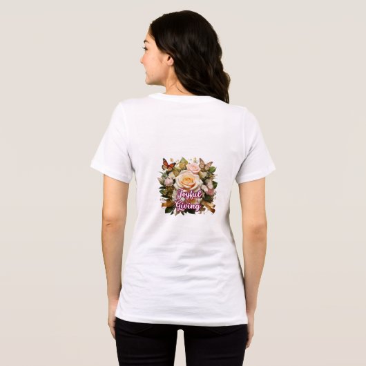 Joyful Giving — Inspirational Typography T-Shirt (Achterkant volledig)