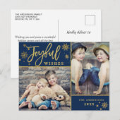 Joyful Gold Lijst Moderne Manuscript 2 van de FOTO Briefkaart (Voorkant / Achterkant)