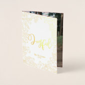 Joyful Gold Winter Berries Red Kerstfoto Folie Kaarten (Voorkant)