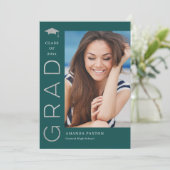 Joyful Grad Editable Color Graduation Invitation (Debout devant)