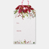 Joyful Greenery Custom Photo Merry Kerstmis Cadeaulabel (Achterkant)